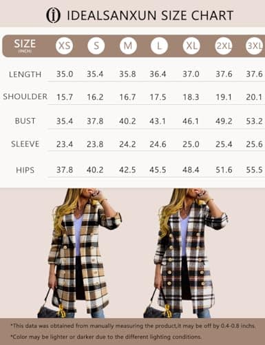 Plaid Wool Trench Coat for Women - 2024 Fall/Winter Collection