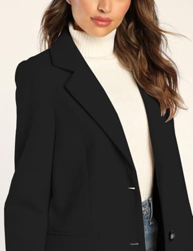 IDEALSANXUN Women's Wool Trench Coat Notch Lapel Long Blazer Winter