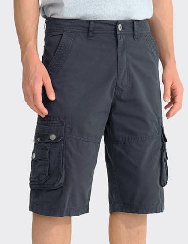 Best South Men's Comfortable Twill Cargo Shorts with Multiple Pockets — Dark Grey