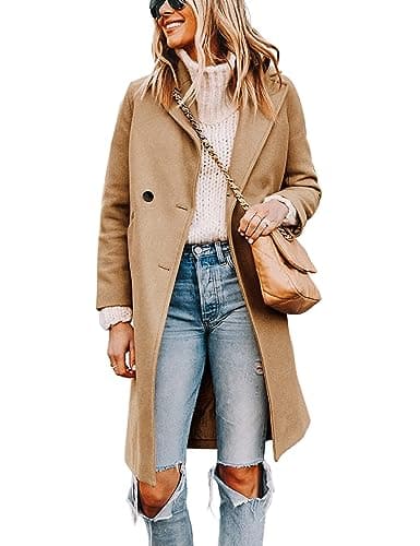 Women's Wool Blend Pea Trench Coat — Khaki