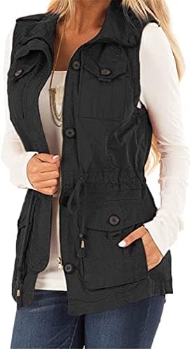 Casual Military Utility Vest for Women — Black