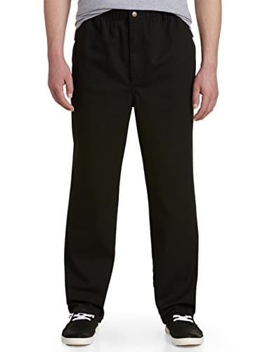 Harbor Bay Men's Big and Tall Elastic Waist Jeans | Loose Fit and Comfortable — Black