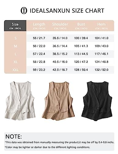 Womens Sleeveless Cotton Linen Vest V Neck Cardigan Jacket