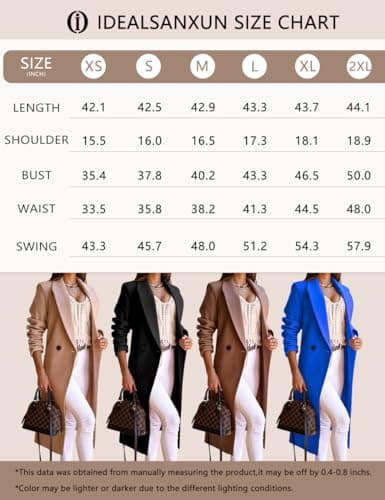 Long Wool Coats for Women - Winter/Fall Peacoat Trench Coat
