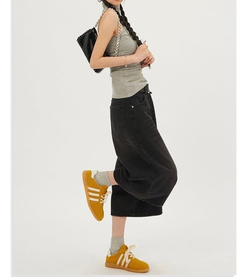 Womens Vintage Baggy Jean Shorts Oversized Boyfriend Streetwear