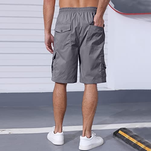 CTU Men's Elastic Waist Cargo Shorts with Multi-Pocket