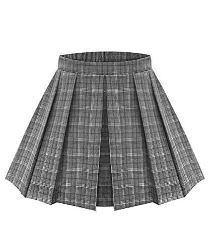 RITERA Plus Size Flared Casual Mini Skater Skirt/Pleated Plaid XL-5XL — A02-a261 -Black Plaid