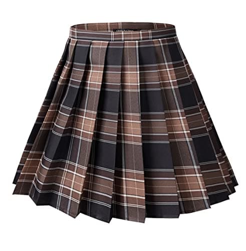 Urban CoCo Women's Plaid Pleated Mini Skirt