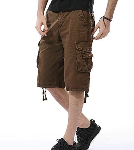 HODZAIW Mens Outdoor Camouflage Cargo Shorts with Multiple Pockets