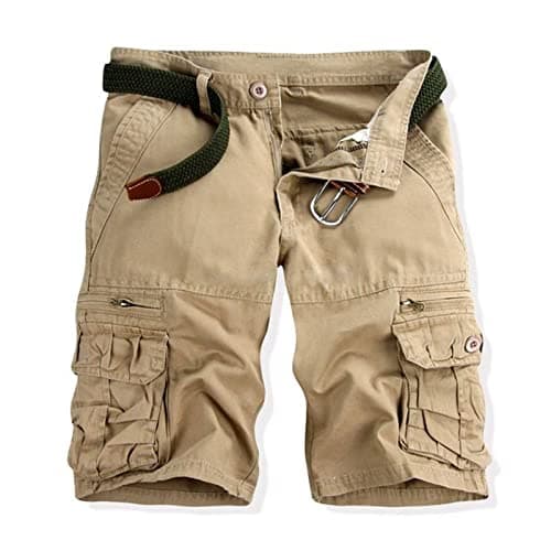utcoco Men's Relaxed Fit Multi-Pocket Cargo Shorts in Cotton
