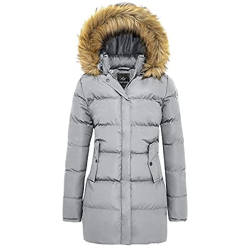 FARVALUE Women's Winter Warm Parka Jacket Puffer Thicken Hooded Coat — Grey