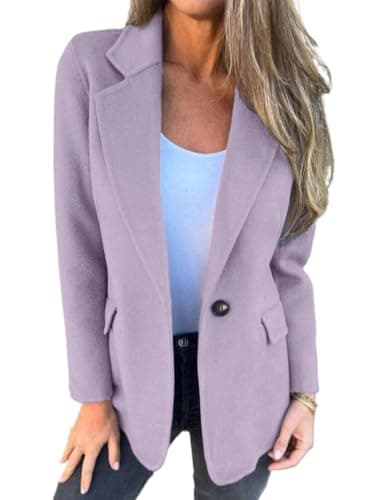 IDEALSANXUN Women's Wool Blaze Jacket Coat Fall Winter — Purple