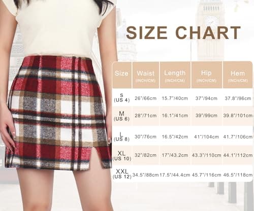 High Waist Plaid Mini Skirt for Women