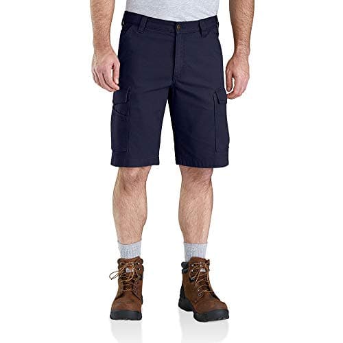 Carhartt Men's Rugged Flex Relaxed Fit Canvas Cargo Work Shorts — Navy