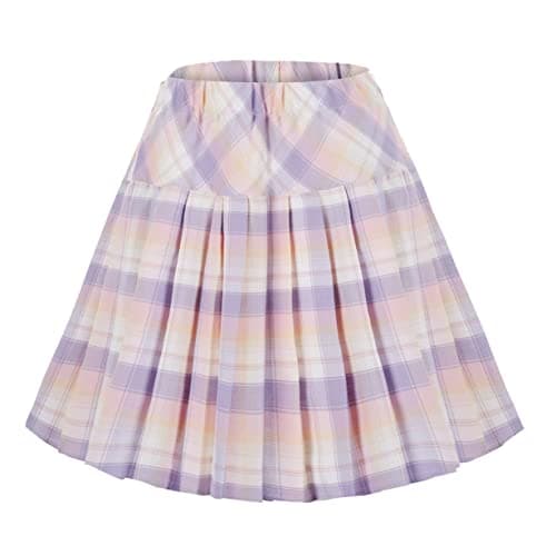 Urban CoCo Women's Elastic Waist Tartan Pleated School Skirt — Series 23