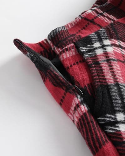 Womens Long Wool Plaid High Waist Flared Skirt Winter Warm