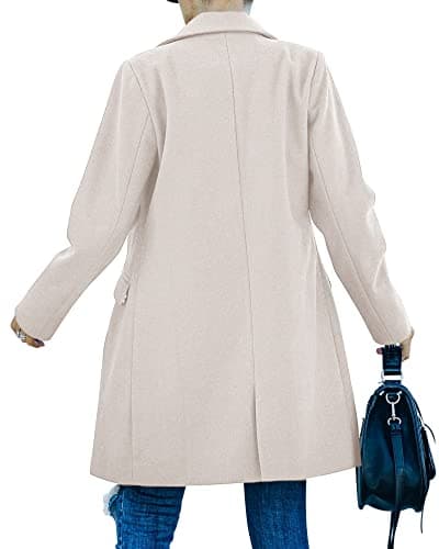 Fazortev Women's Warm Long Sleeve Wool Blend Pea Coat