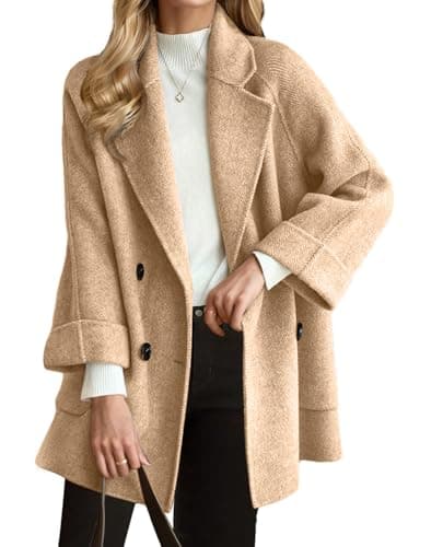CHARTOU Women's Wool Peacoat Jacket for Winter — Camel