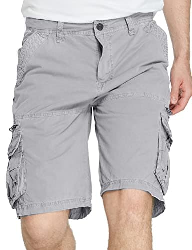 Men's Cargo Shorts with Multi-Pockets — Ligh Grey