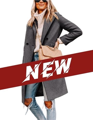 Yidarer Women's Mid-Long Wool Notch Lapel Casual Trench Coat — Dark Grey
