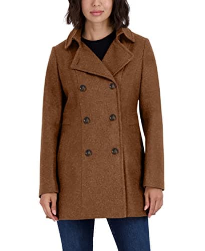 Nautica Women's Wool Blend Peacoat Winter Coat — Camel