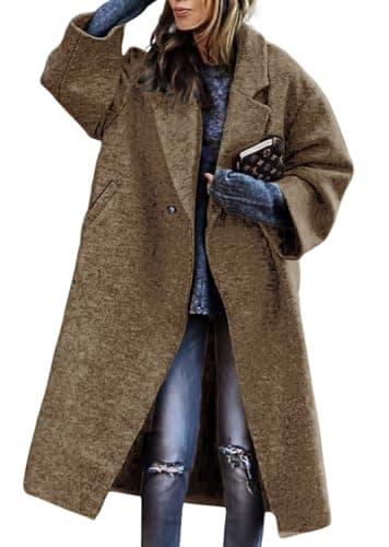 Chouyatou Women's Winter Double Breasted Midi Wool Coat