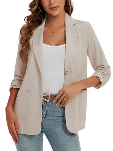 MINTLIMIT Women's Lightweight Cotton Linen Blazer Jackets