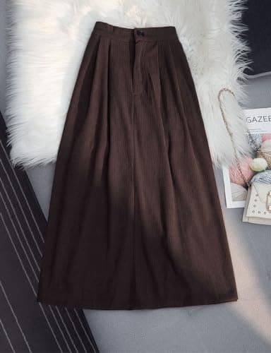 IDEALSANXUN High-Waisted Wool Midi Skirt for Women
