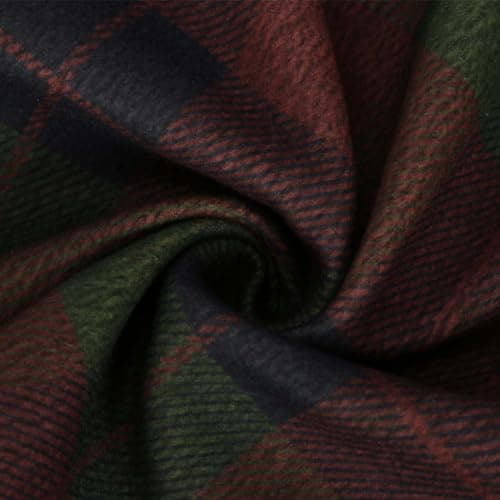 Lpmadey Women's Plaid Wool Flare Skirts Winter Warm Maxi