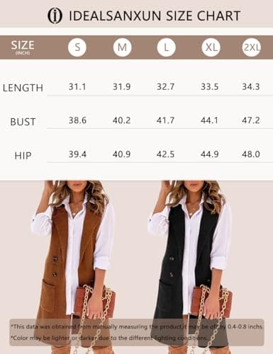 Womens Long Knit Vest for Fall/Winter