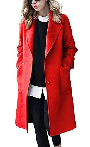 Chouyatou Women's Winter Formal Wool Overcoat — Red