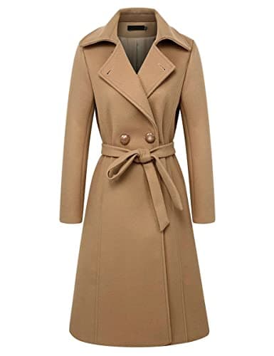 Vintage Style Long Wool Pea Coat for Women