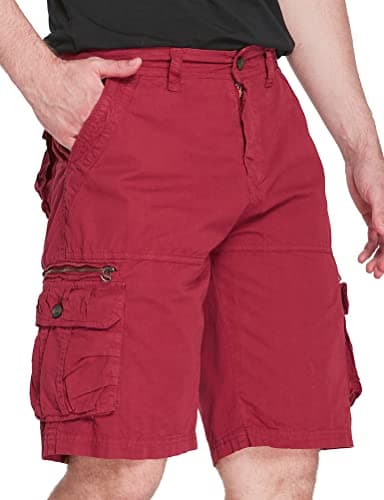 Men's Cargo Shorts with Multi-Pockets — Wine