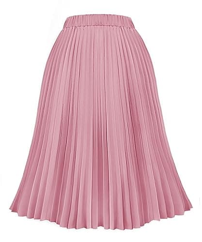 Carcos Plus Size High Waist Flowy A-Line Mini/Midi Skirt XL-5XL — A851-pink