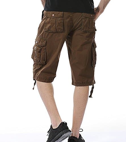 HODZAIW Mens Outdoor Camouflage Cargo Shorts with Multiple Pockets