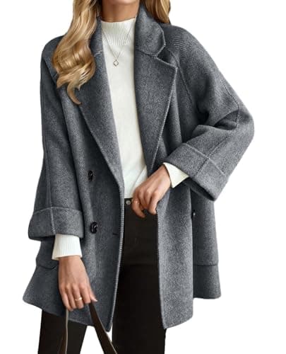 CHARTOU Women's Wool Peacoat Jacket for Winter — Black