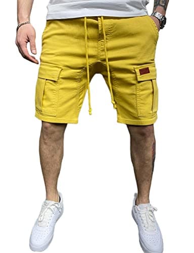 IDEALSANXUN Men's Casual Drawstring Cargo Shorts