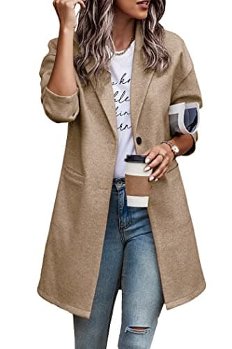 PrettyGarden Women's Plaid Winter Jacket With Pockets — Solid Khaki