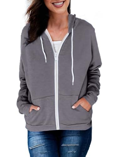 Women's Zip Up Hoodie Sweatshirt Jacket Coat