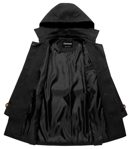 Chrisuno Women's Double Breasted Hooded Pea Coat