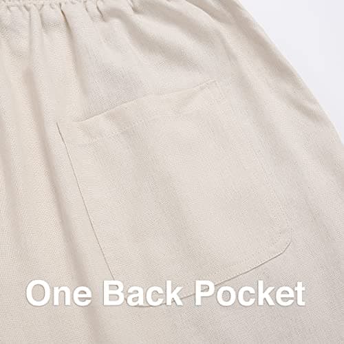 Men's Casual Loose Fit Elastic Waist Linen Beach Pants