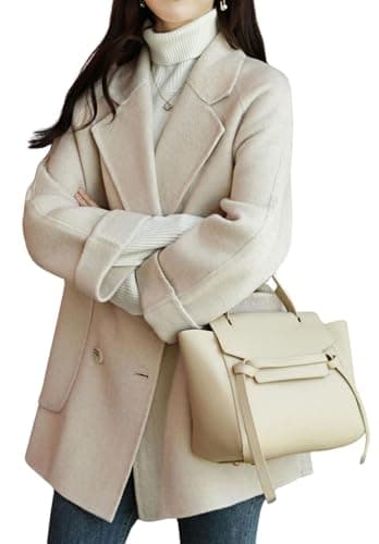CHARTOU Women's Wool Peacoat Jacket for Winter — Beige