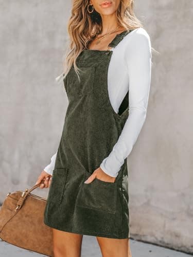 CUPSHE Women's Summer Corduroy Mini Dress with Front Pocket