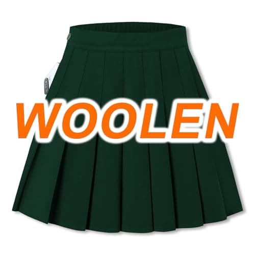 Sangtree Women's Wool Pleated Skirt with Stretch Band, US 4XL, Winterattice — Army Green Woolen