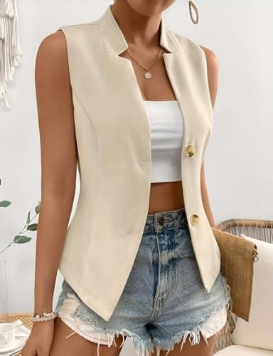 2024 Women's V Neck Sleeveless Suit Vest