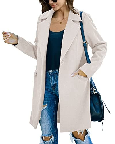 Fazortev Women's Warm Long Sleeve Wool Blend Pea Coat