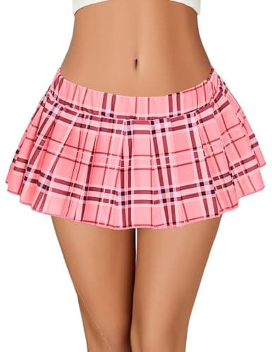 Avidlove Y2K Pleated Mini Skirt for WomenXS-4XL — Pink Plaid