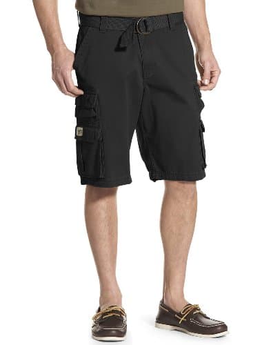 Lee Men's Belted Wyoming Cargo Shorts — Black-2