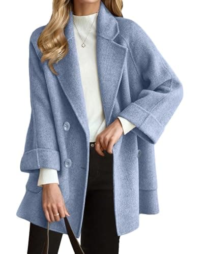 CHARTOU Women's Wool Peacoat Jacket for Winter — Blue