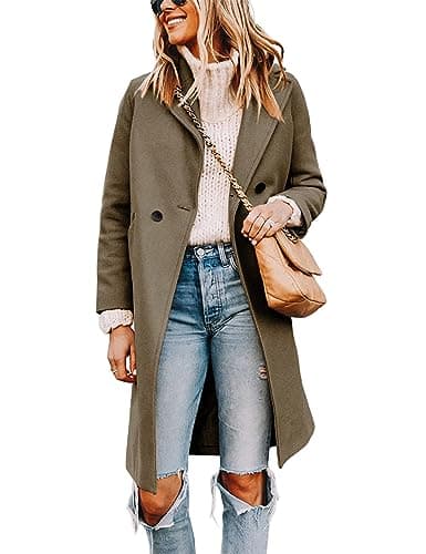 Women's Wool Blend Pea Trench Coat — Camel